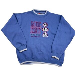 Vintage Disney Sweatshirt Men Large Blue Crewneck Mickey Unlimited Mouse 90s